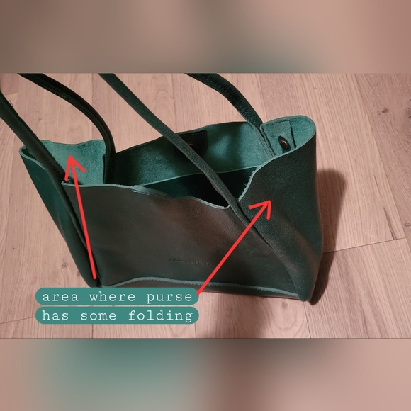 Portland Leather Medium Verona Tote Sea Green Shoulder Bag, 18" (bag + straps) - Picture 11 of 16